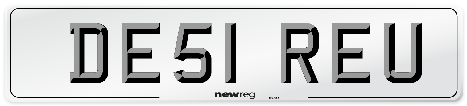 DE51 REU Number Plate from New Reg